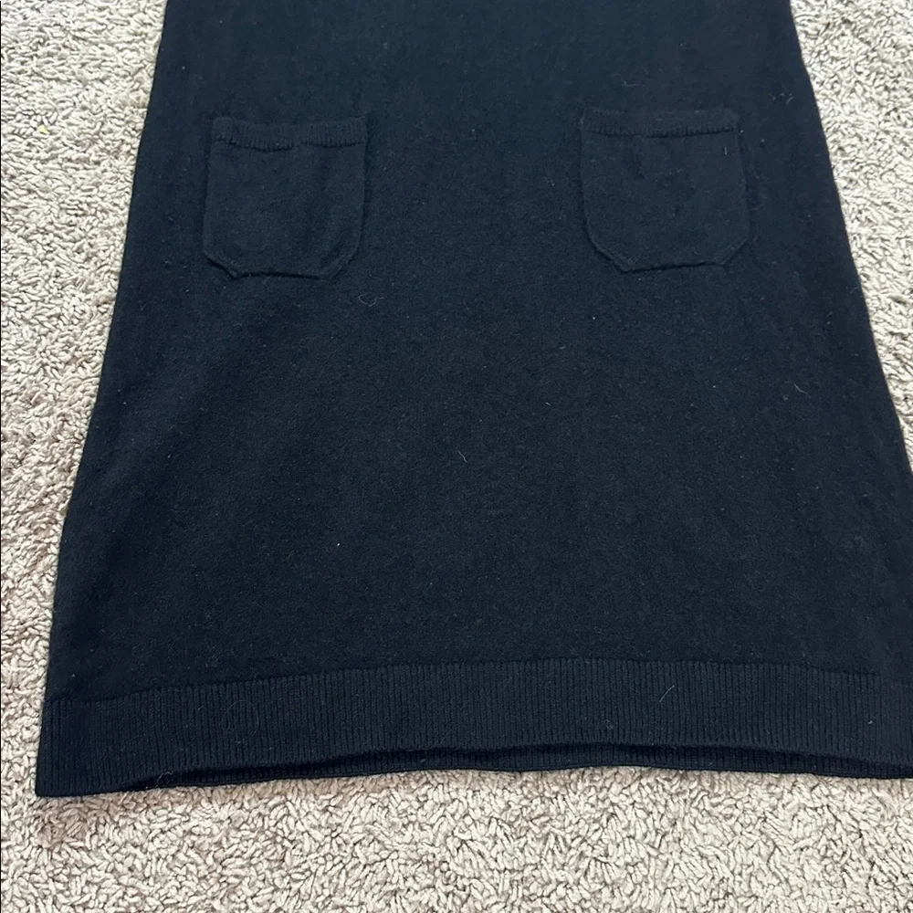 Lacoste Women's Cashmere Dress Round Neck Patch Pockets 3/4 Sleeves Size M
